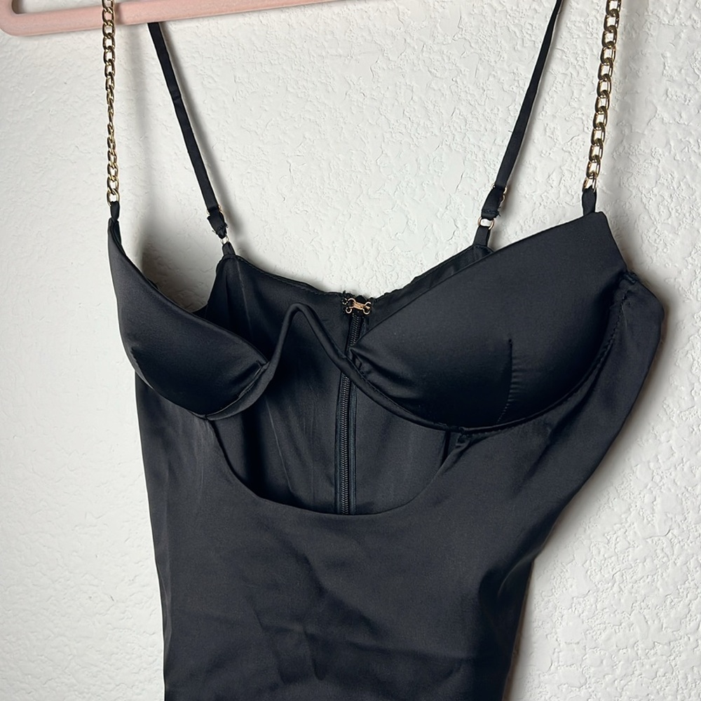Oh Polly Cut Out Bodysuit Black Size 2 - Picture 3 of 7